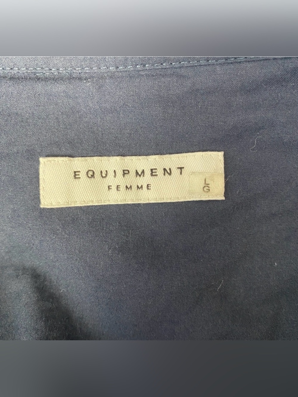 Equipment like New Navy Lace-Up Short Sleeve Mini Dress flap pockets, navy L - Picture 10 of 11